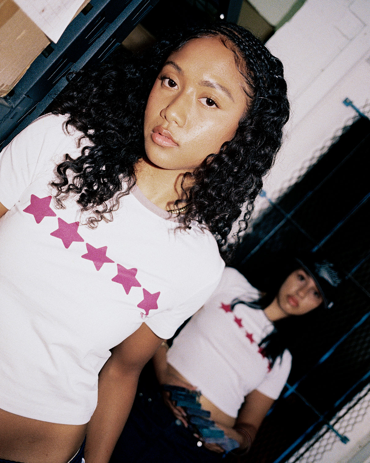 5-STAR BABY TEE - WHITE/PURPLE