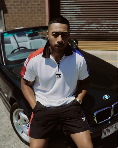 WWT 2 TONE POLO SHIRT RED/WHITE/BLUE