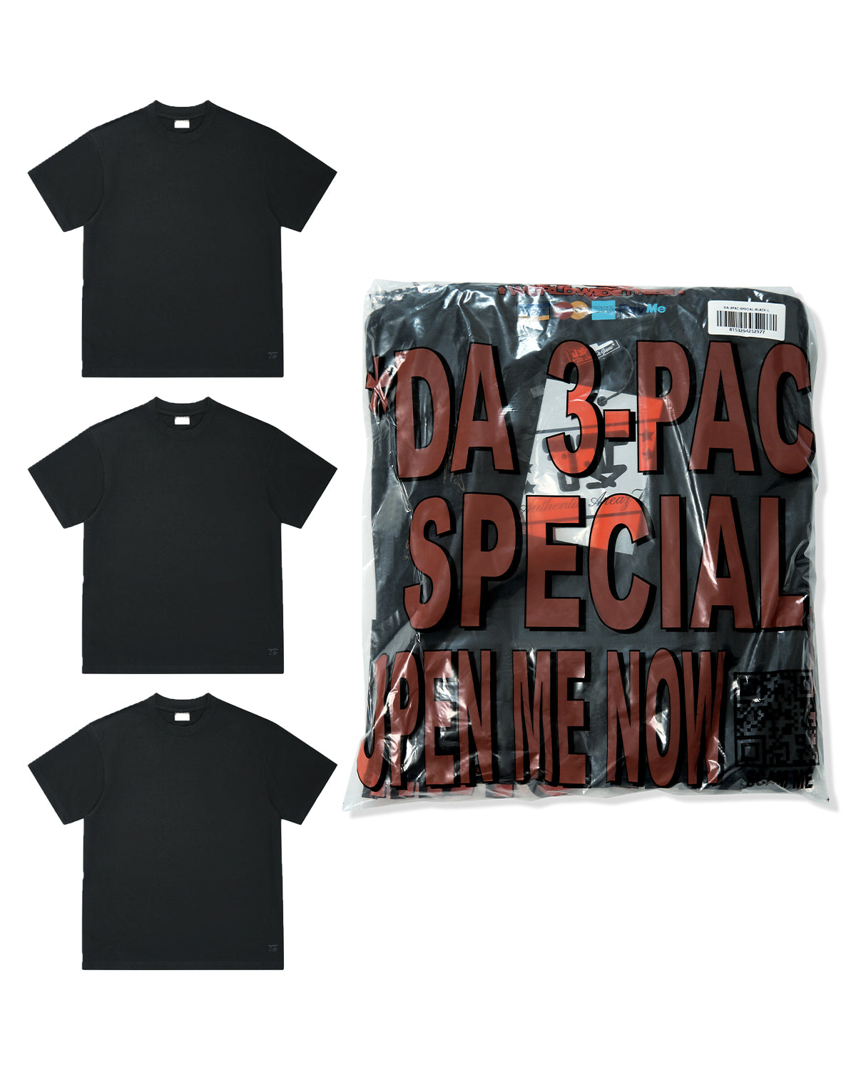 *DA3PACKSPECIAL SHORT SLEEVE TEES - TRIPLE BLACK