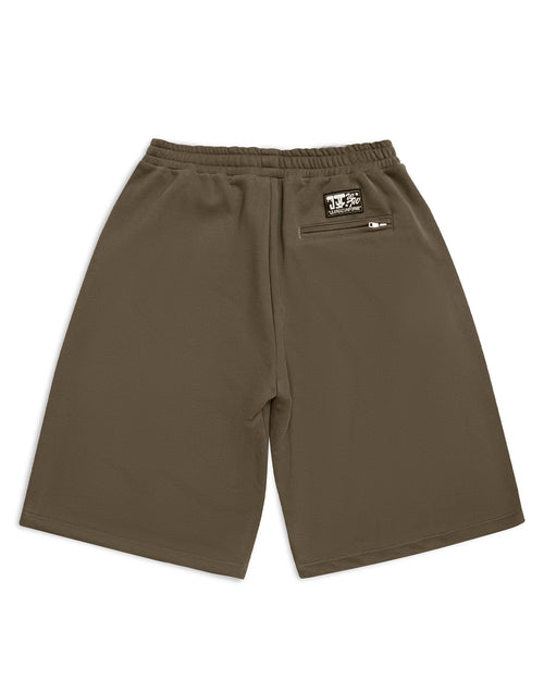 WWT LOGO FLEECE SHORTS - ARMY GREEN