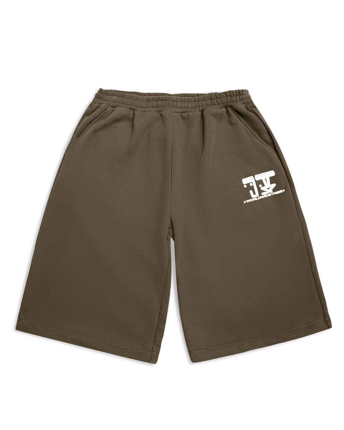 WWT LOGO FLEECE SHORTS - ARMY GREEN