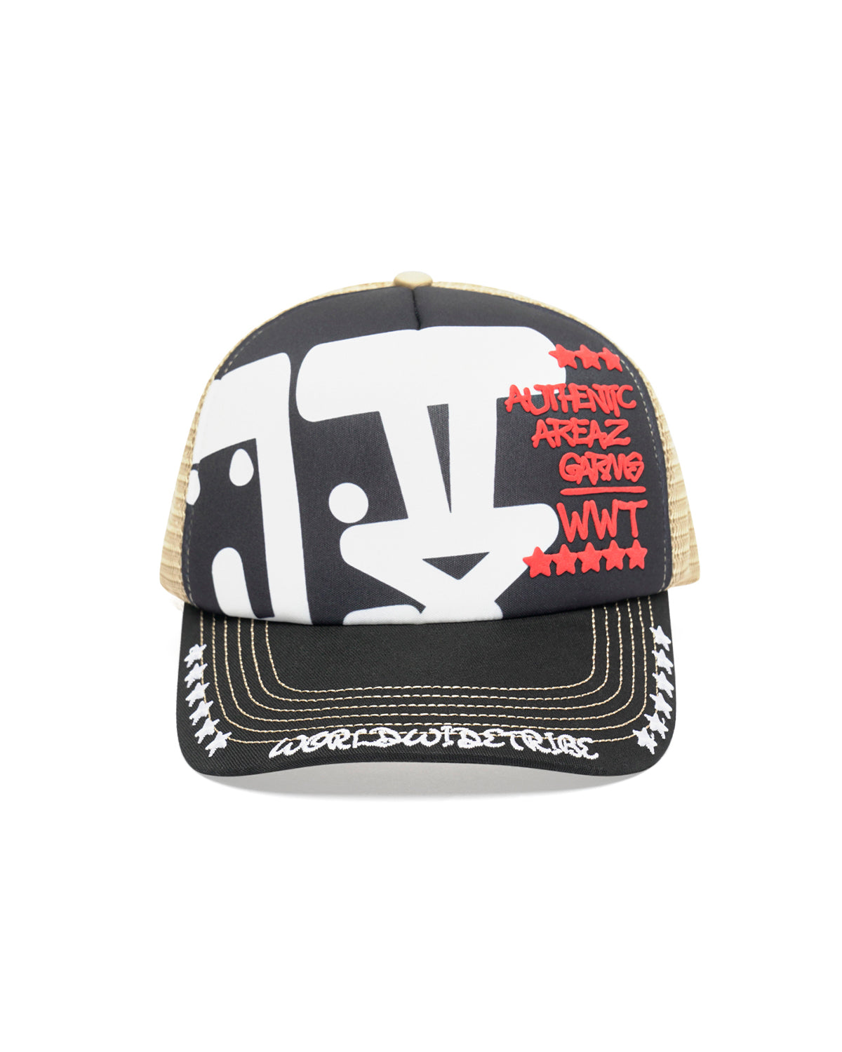 WWT LOGO TRUCKER HAT - CREAM/BLACK