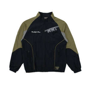 MILITANT MINDED KIP TRACK-JACKET - ARMY GREEN/GREY/BLACK