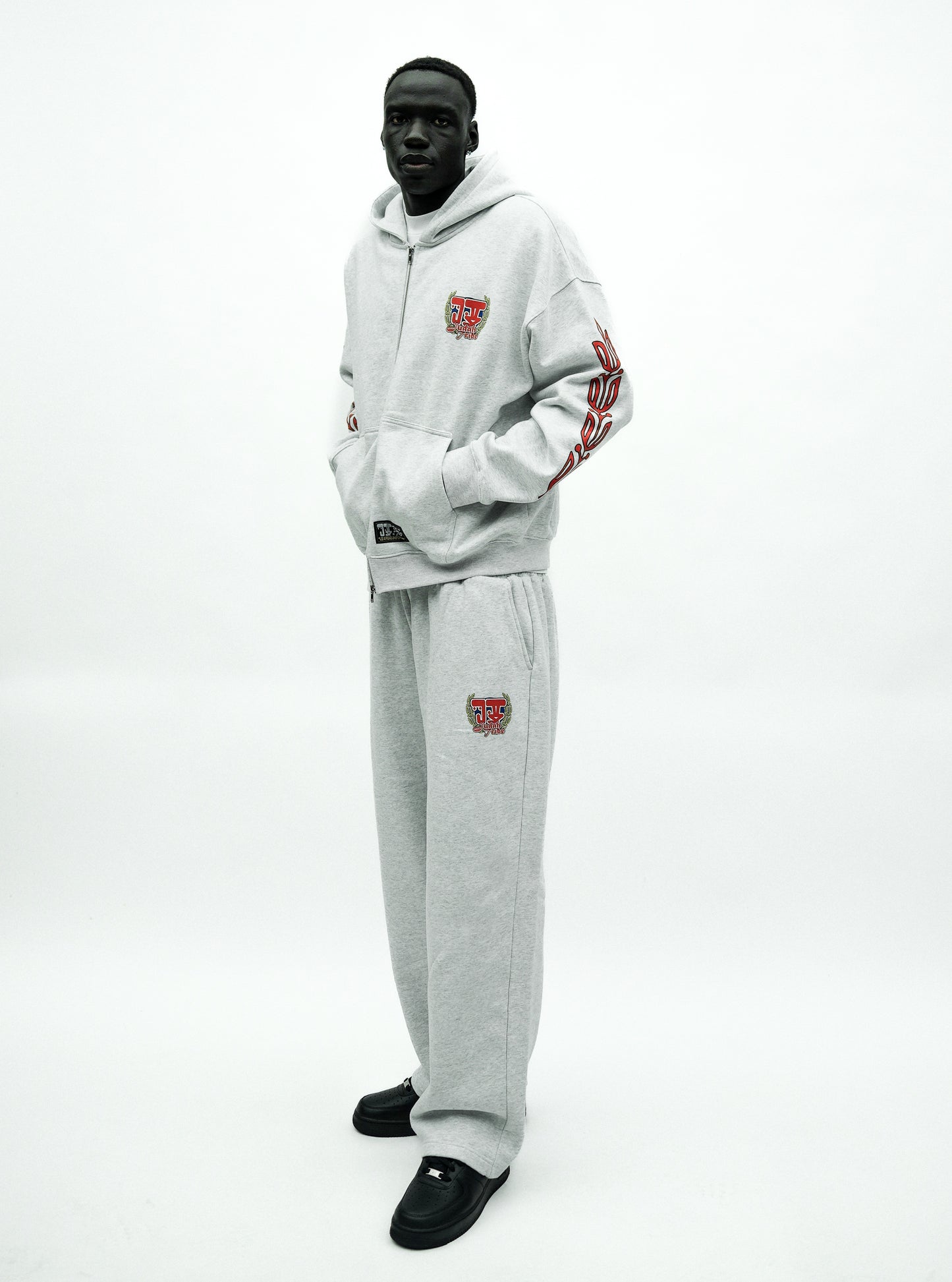JT RACING ZIP UP HEATHER GREY