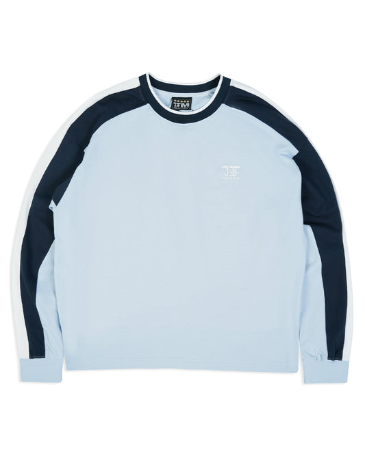 5 STAR 2TONE LONG SLEEVE TEE - BABY BLUE