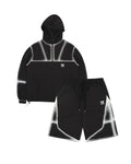 JADA HALFTONE JACKET + SHORTS - BLACK