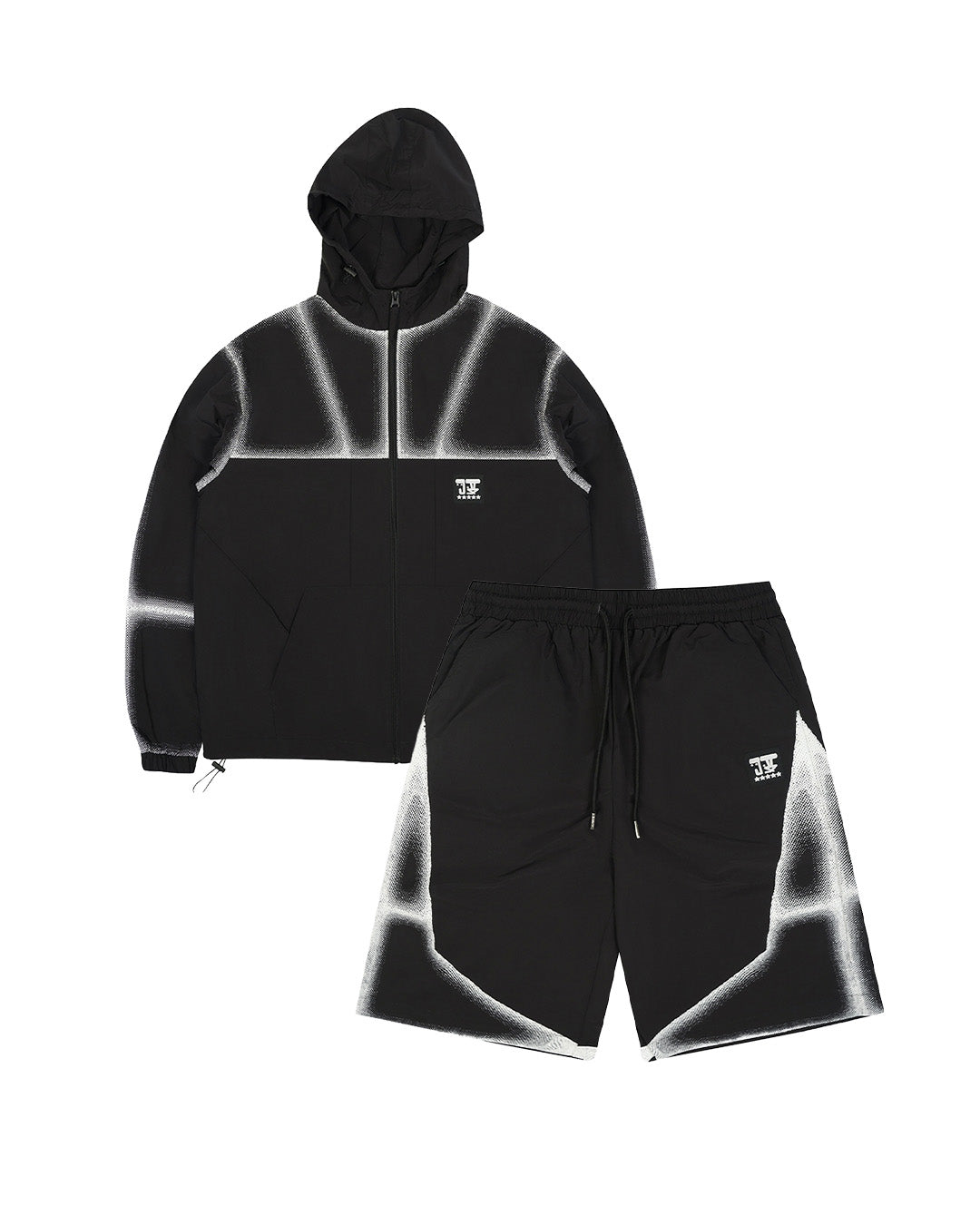JADA HALFTONE JACKET + SHORTS - BLACK