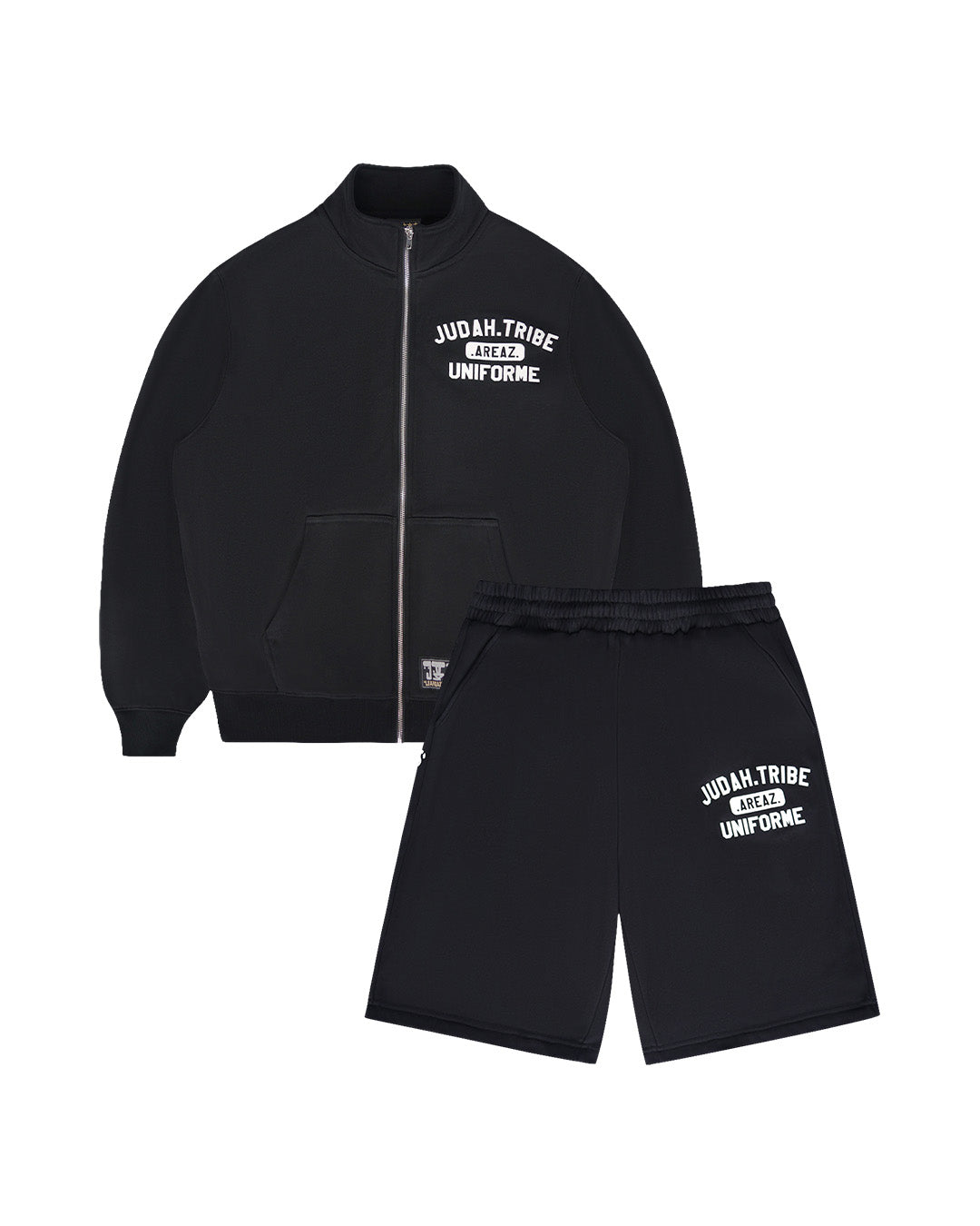 UNIFORME FULL ZIP FULL ZIP JACKET + FLEECE SHORTS - BLACK