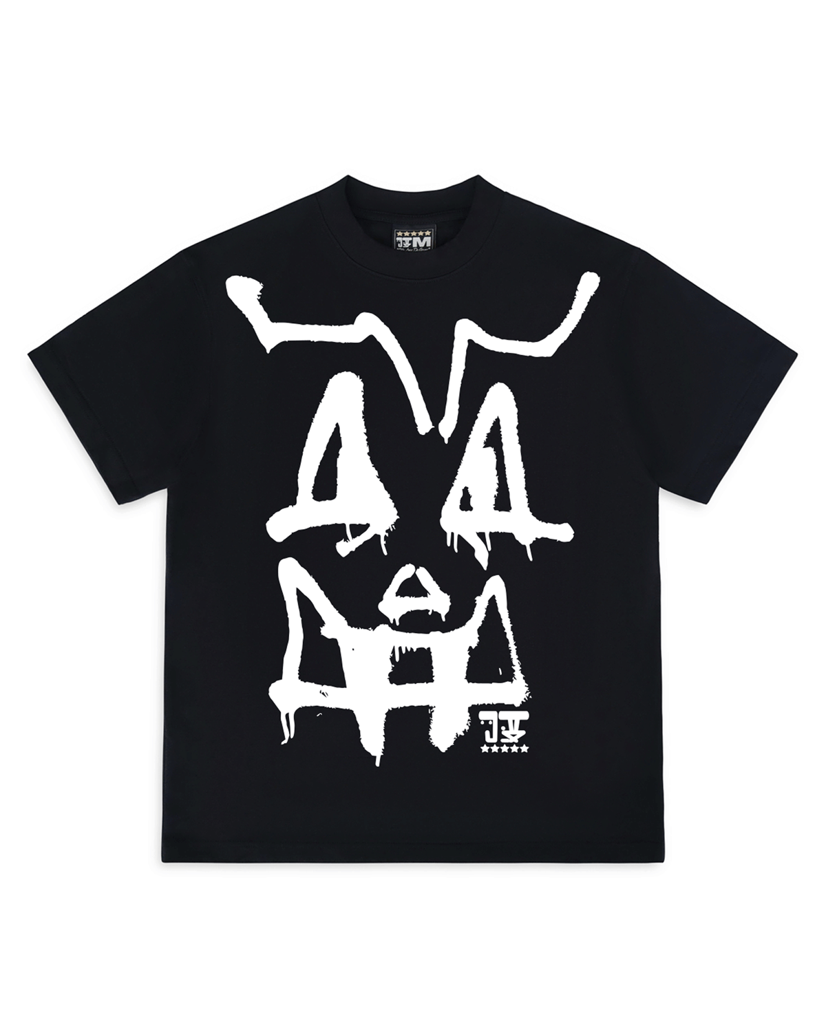 BIG ANGWY FACE SHORT SLEEVE TEE - BLACK/WHITE