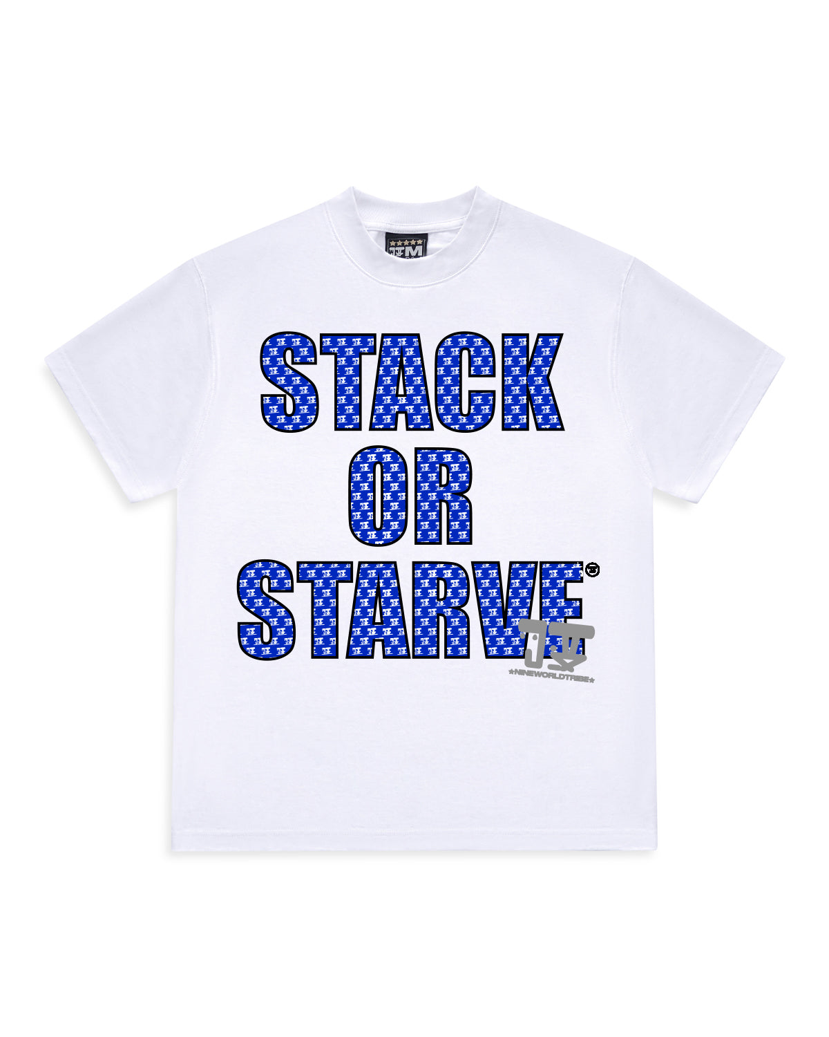 JUDAH. x CV STACK OR STARVE SHORT SLEEVE TEE - WHITE