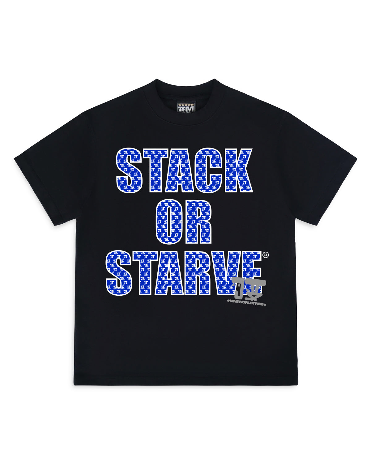JUDAH. x CV STACK OR STARVE SHORT SLEEVE TEE - BLACK
