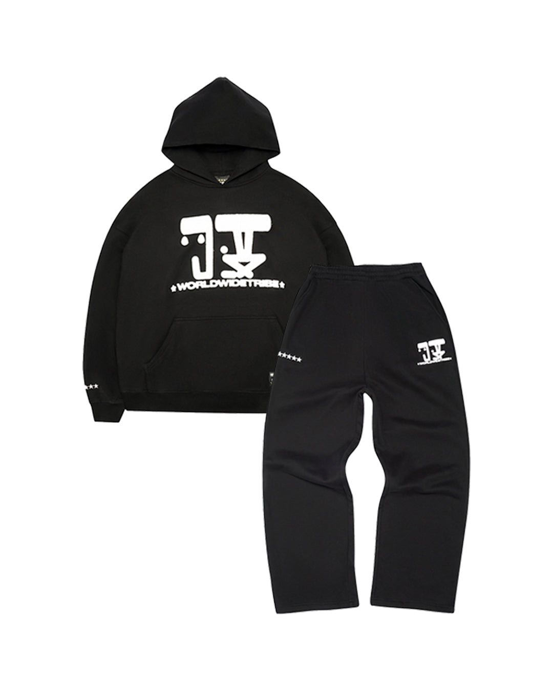 5 STAR - WWT LOGO UNIFORM HOODIE + SWEATPANTS - BLACK