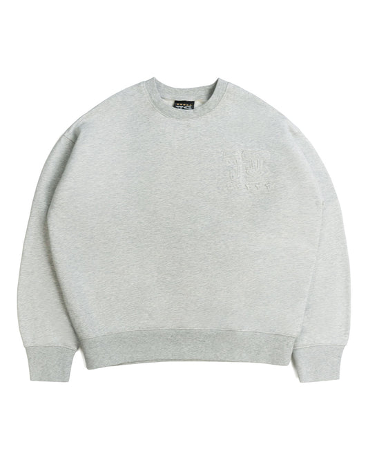 5-STAR DISTRESSED JUDAH. CREWNECK HEATHER GREY