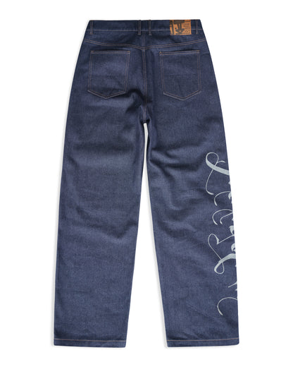 BOD SCRIPT DENIM PANTS - INDIGO