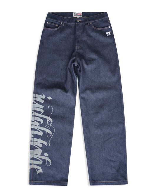 BOD SCRIPT DENIM PANTS - INDIGO