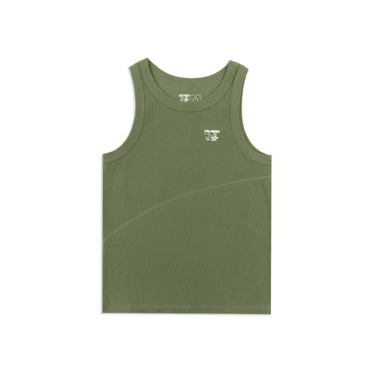 THE HENCHEST RIBBED TANK - ARMY GREEN