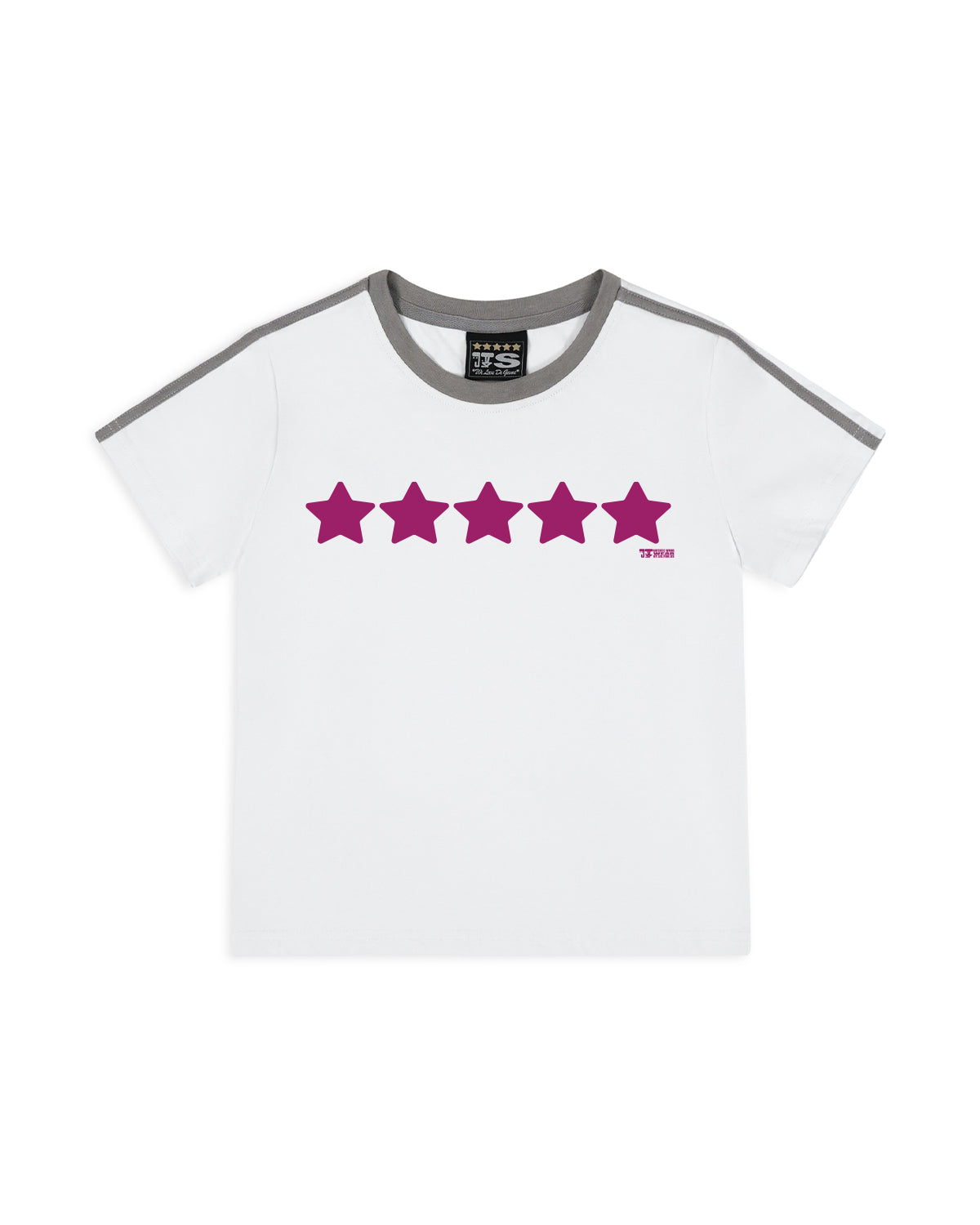 5-STAR BABY TEE - WHITE/PURPLE